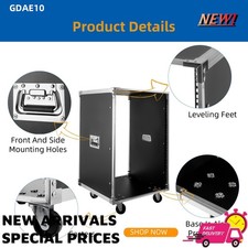 NEW Rolling Network Rack 16U Portable Audio Equipment Rack w/Swivel Caster Wheel