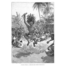 AFRICA N'Ganga N'Kissi, A Medicine Man Curing Witchcraft - Antique Print 1887