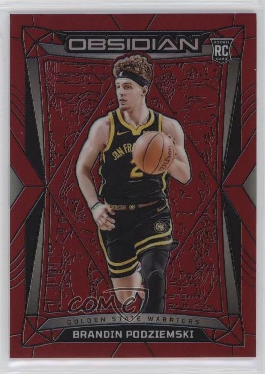 2023 Panini Obsidian Electric Etch Red Flood Brandin Podziemski Rookie RC 0u3v