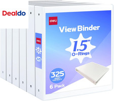 1.5-Inch 3 Ring Binder with 2 Interior Pockets, 325 Sheets Capacity, 1.5 Inch Bi