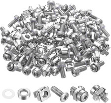 130 Sets/260 Pcs Rack Mount Screws and Cage Nuts for Rack Mount Server Cabinet