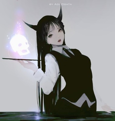Anime aoi ogata women 2d girls skull horns portrait Custom Gaming 11x17 Poster