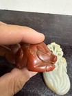 Two Antique/ Vtg. Chinese HK Export Jade, Jasper Inkwell, Sculpture/ Pendant — photo 7