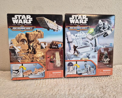 2015 Star Wars Force Awakens Micro Machines 2 Playsets R2-D2 & Stormtrooper