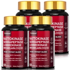Nattokinase Supplement 4000FU Bromelain, Blood Flow, Heart Cardiovascular Health