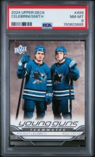 2024 Upper Deck #499 Macklin Celebrini / Will Smith Young Guns (RC) PSA 8 (685)