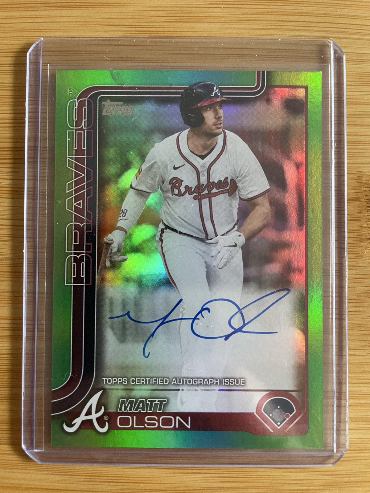 2025 Topps Series 1 Matt Olson Green Real One Auto/99 “Redemption” Clean 🔥