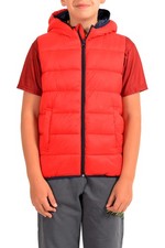 United Colors Of Benetton Boys Hooded Red Insulated Vest Size L IT 140CM