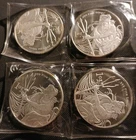 Lot Of 4- 1 Troy Ounce .999 Fine Silver Trident Silver Rounds. 4 Ounces Total.