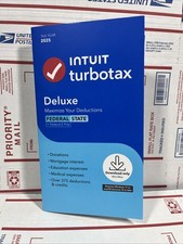 TurboTax Deluxe Desktop 2025 Federal State Tax Return Product Key Card Desktop