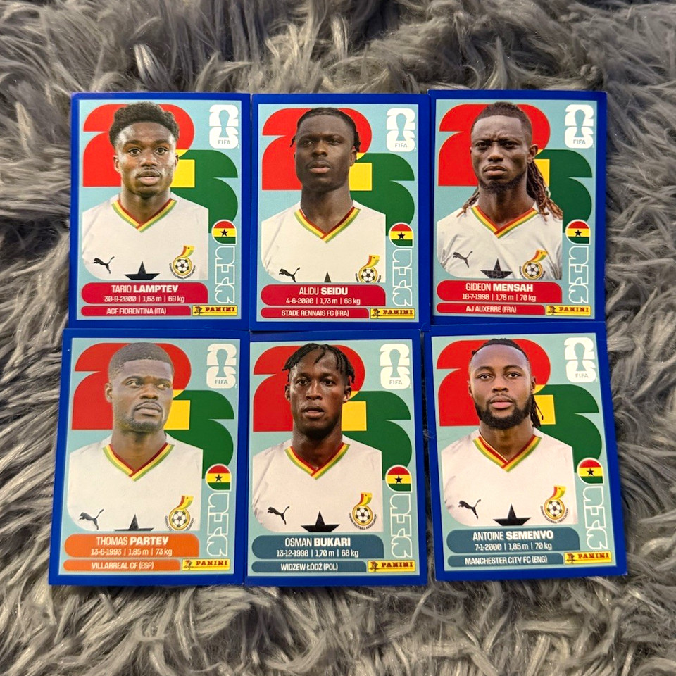Parallel Panini Sticker Panini FIFA World Cup 2026 Ghana Player Stickers Lot (6) GHA Blue ...