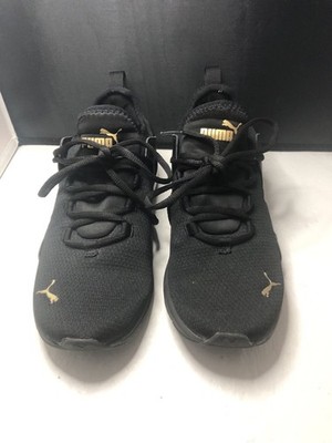PUMA Electron 2.0 Street Low Top Running Sneaker Black w/Gold Logo Sz 7.5 Women