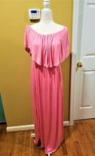 Womens Pink Off the Shoulder Maxi with Pockets SZ L