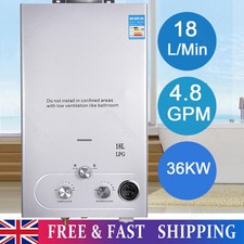 18L Tankless Propane Gas Water Heater LPG Instant Boiler Outdoor Camping Shower