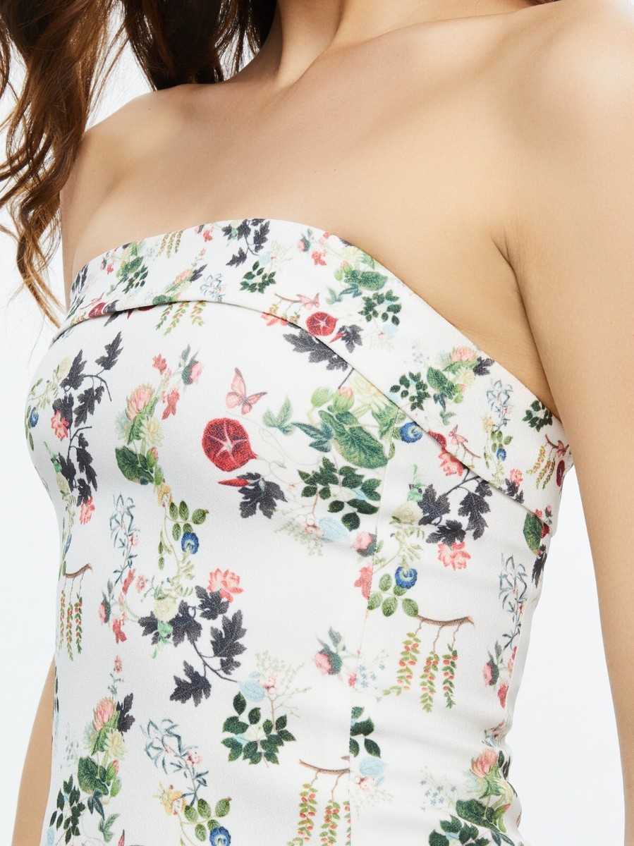 kelly square bust mini dress Alice + Olivia Kelly Square Bust Mini Dress In Natural - 60% Off