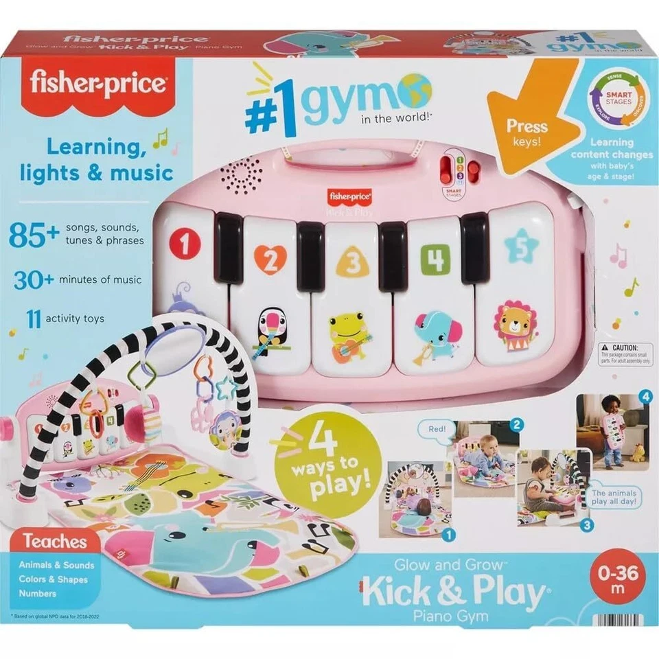 Fisher Price Brilla y Crece Patear y Tocar Piano Gimnasio Juguetes de Iluminación Diversión Musical Foto 2 de 4