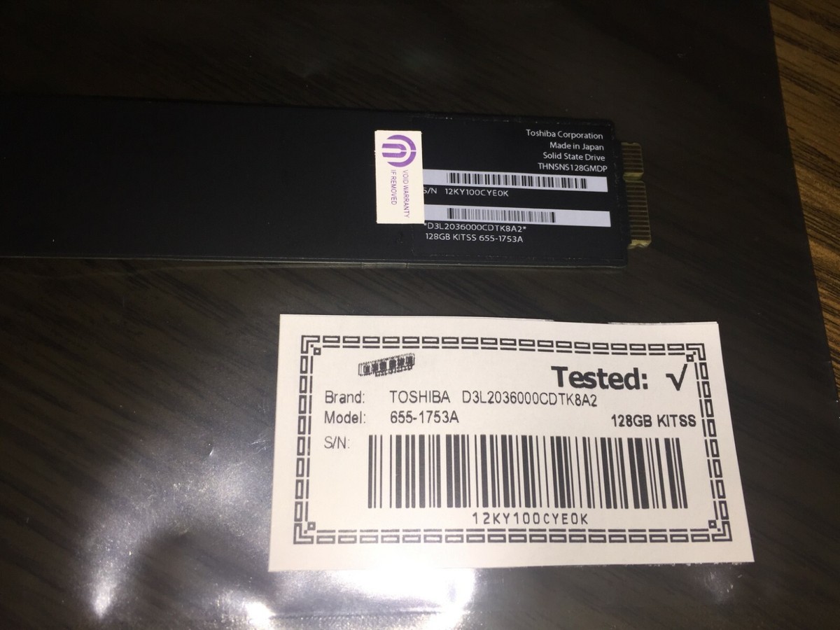655-1753A Original Apple 128GB SSD MacBook Pro Air Mac Toshiba