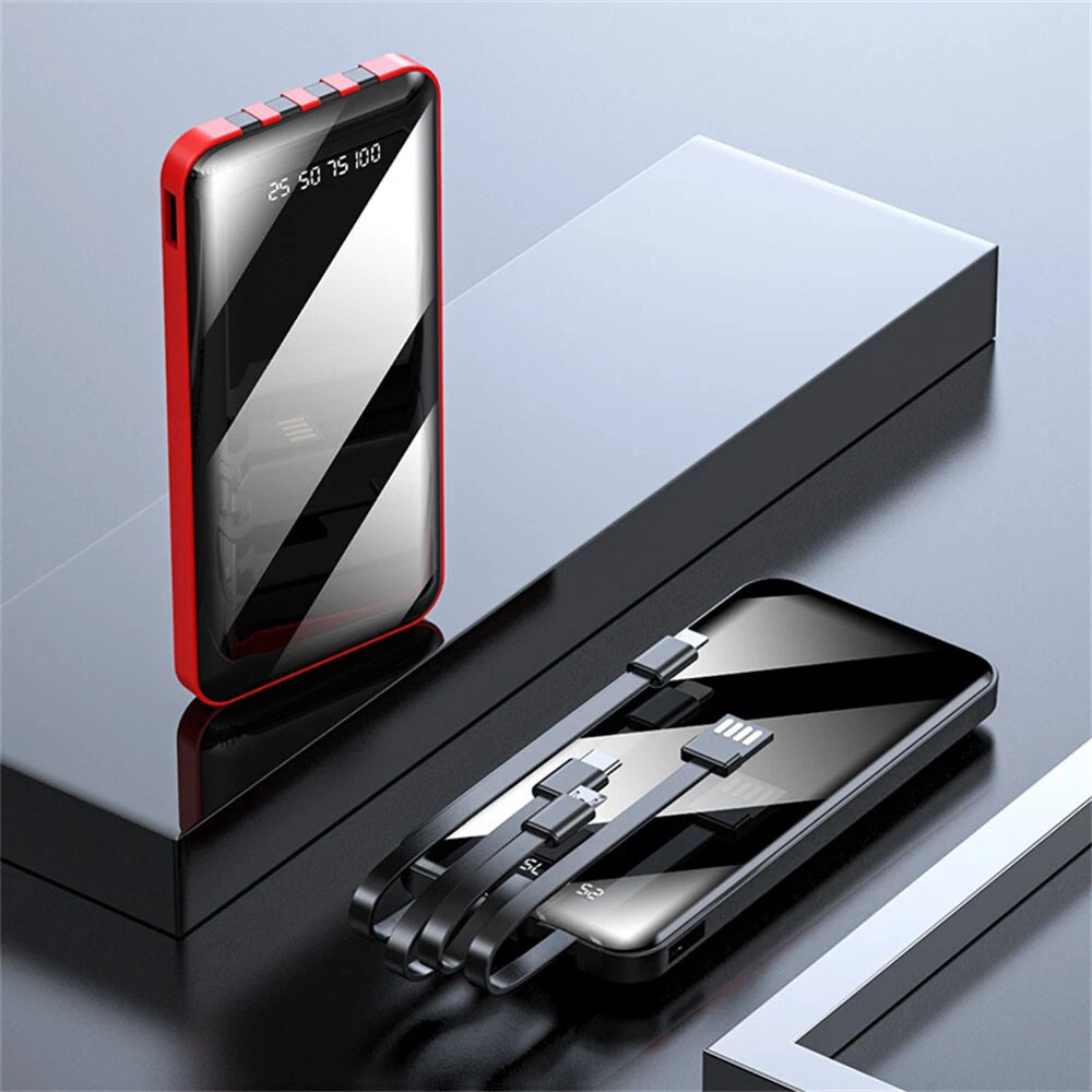 Power Bank 900000mAh Type-C Portable External Battery LED 4USB Fast Charging US