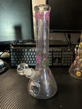 7mm Heavy Thick Glass Bong Water Pipe Smoking Beaker 14 Inch Witch’s Brew Deco