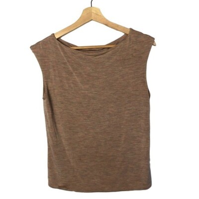 Giorgio Armani Pink Space Dyed Sleeveless Bateau Neck Blouse 10