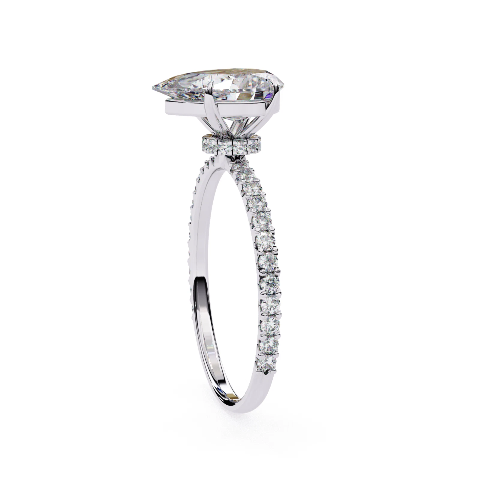 2.06 CT Pear Lab Grown Diamond Engagement Ring IGI Certified 14k Gold image-4