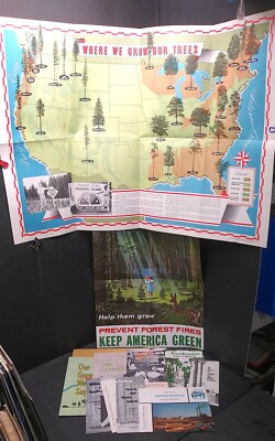 FOREST PRODUCTS INDUSTRY advertising 1957 Weyerhaeuser lumber mills MAP & POSTER