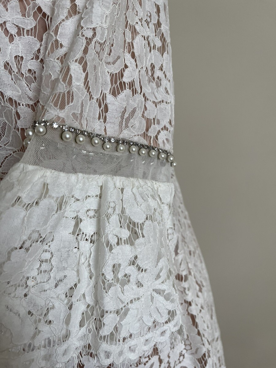 BCBG Maxazria Ivory Lace Dress Sz M. M | eBay