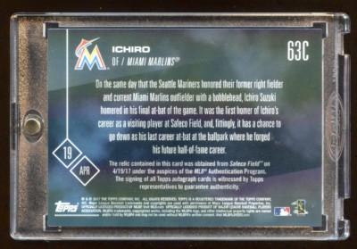 ICHIRO TOPPS NOW AUTOGRAPH GAME USED BASE #D &frasl;25 MINT AUTOGRAPH ON CARD HOF  ?