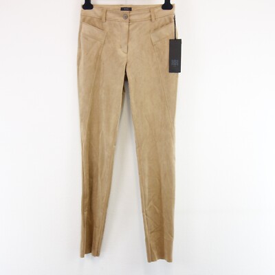 Damen Hose Beige RIANI Stoffhose Lederoptik Größe 36 S Slim Elegant Neu