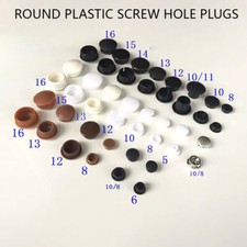 Black / White Round Plastic Screw Hole Plugs Furniture Dustproof Hole Plugs