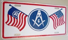 Masonic Emblem USA Bicentennial 1776-1976 Aluminum License Plate 6"x12" USA Made