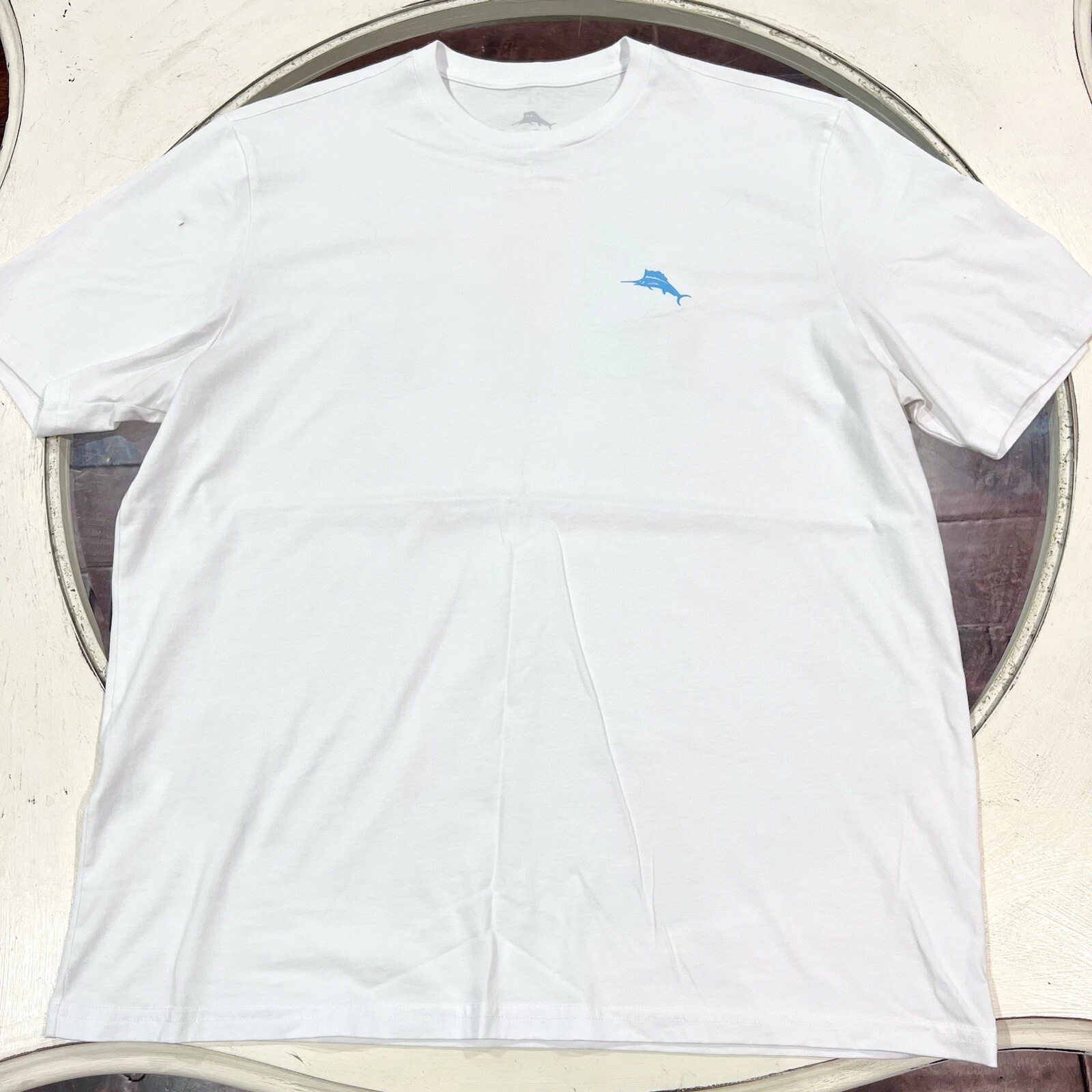 Tommy Bahama White Beach Graphic Print Short Sleeve Regular Shirt Adult Large