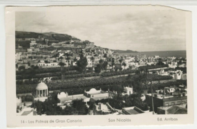 SPAIN Postcard RPPC Las Palmas de Gran Canaria & San Nicolas vtg Real Photo 02