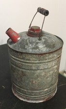 Antique 1 Gallon Gas Can Galvanized Wood Handle