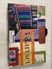 Artist Quality 123 Piece Set :Pastels ,Pencils, Watercolor Cakes, Brushes Bx4