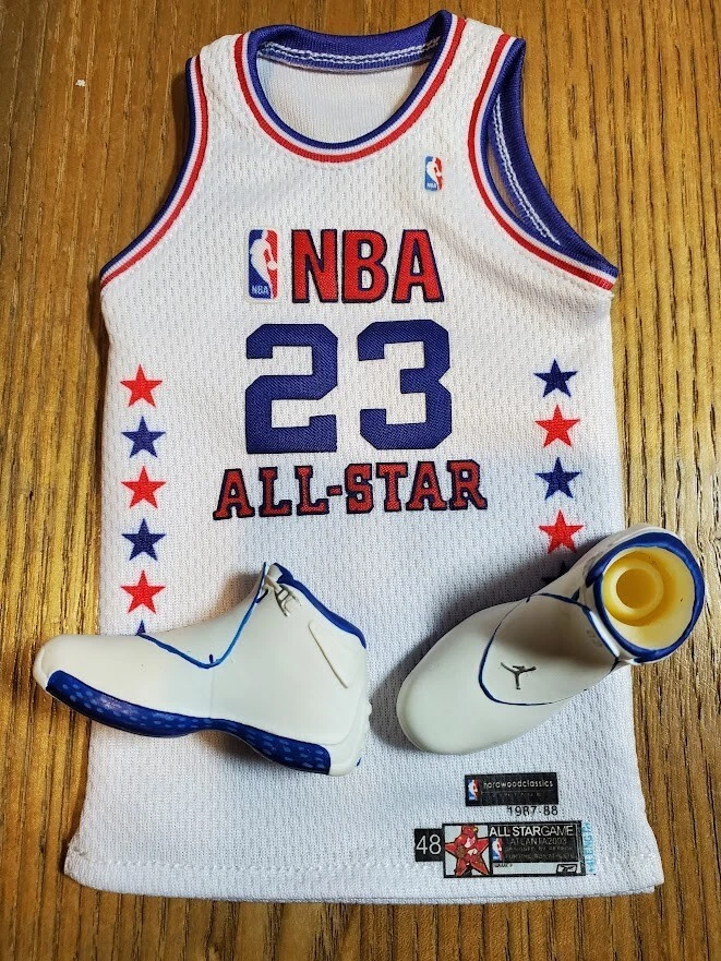 Custom 1/6 Scale Michael Jordan White Dream Team Jersey Suit For Enterbay  Body