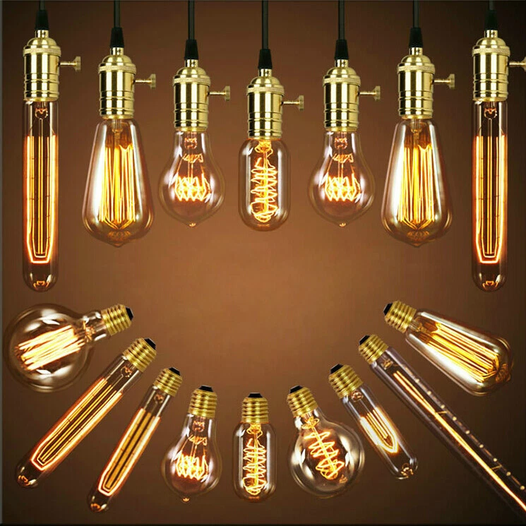 6x E27 B22 E14 Edison Tungsten Filament Bulb Retro Indoor Decor Lamp Cafe Lights