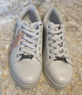 Juicy Couture Women’s White/Black Bling Sneakers Athleisure Shoes