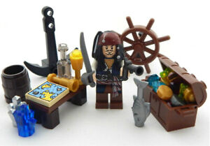 NEW LEGO CAPTAIN JACK SPARROW MINIFIG LOT potc pirates of the caribbean treasure