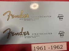 Fender '61 to '62 Stratocaster Waterslide Headstock metallic Decal 2 per listing