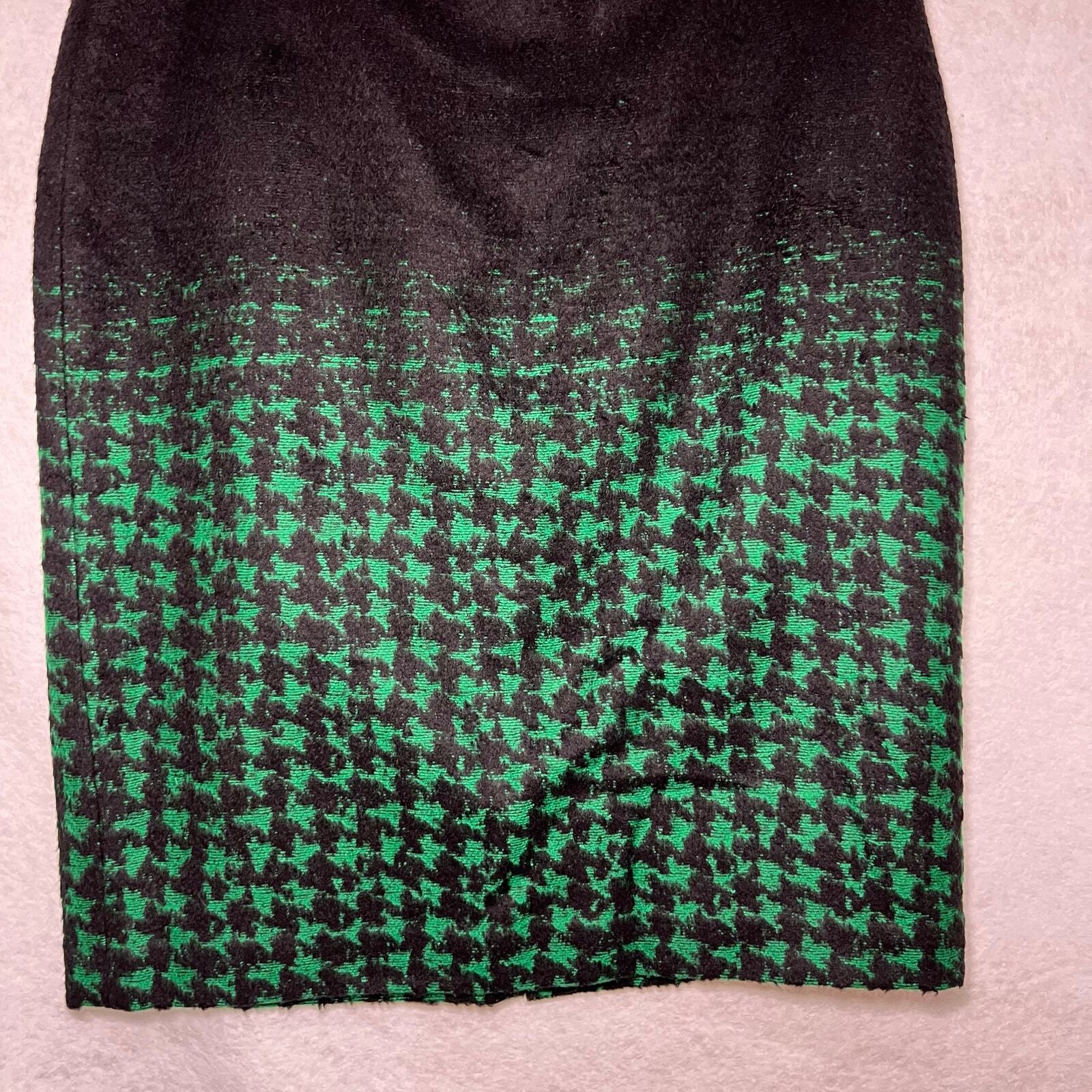 Talbots Houndstooth Green Black Gradient Wool Ble… - image 3