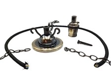 3 hook ceiling pendant + chains with flex lamp holder and screws brushed antique