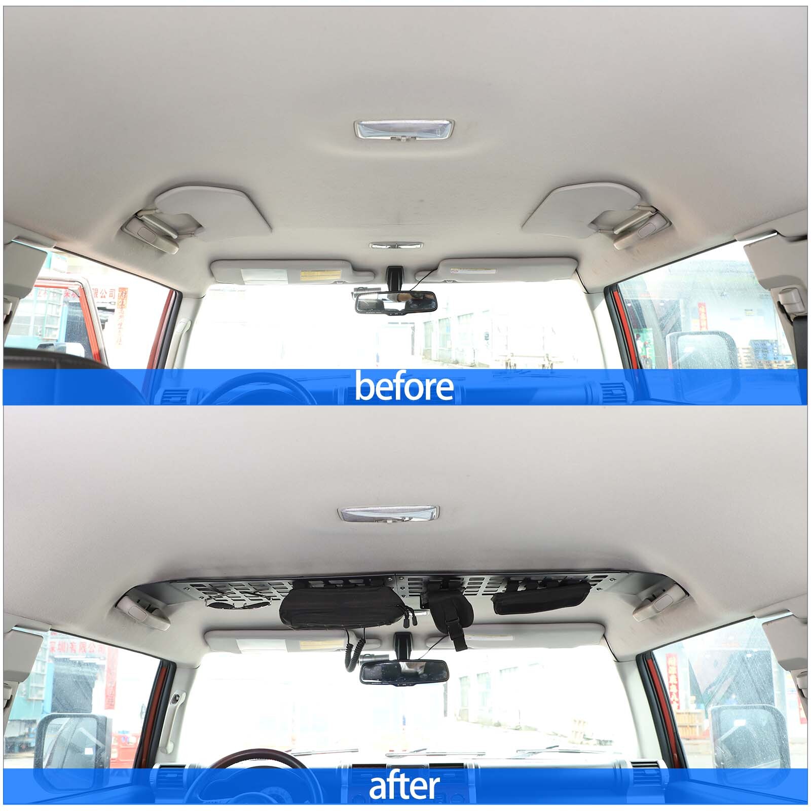 Alloy Interior Car Roof Molle Panel Storage Bracket For Toyota FJ