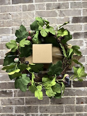 Pottery Barn  18  Purple Fig Wreath NEW IN BOX