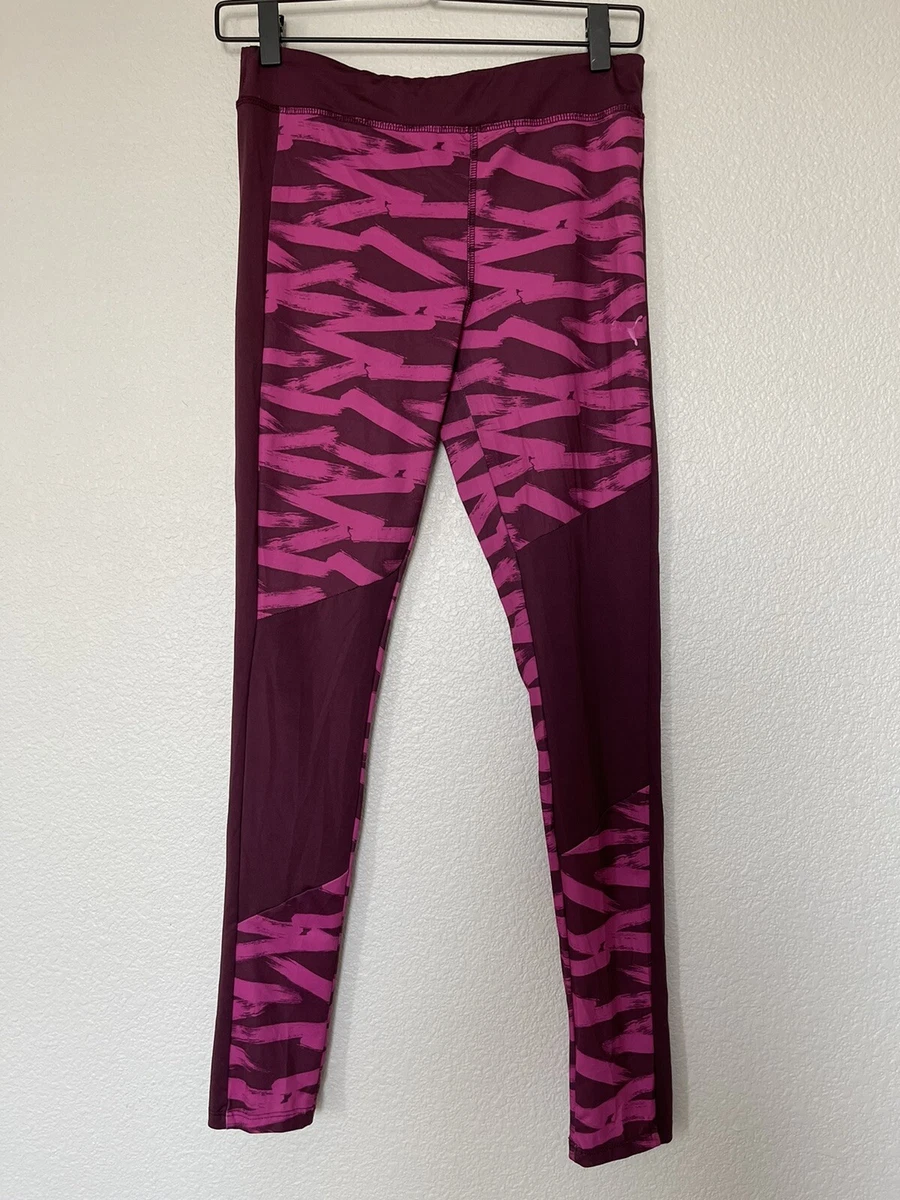 Puma Youth Size XL(16) Girls Active Wear Athletic Leggings Stretch Pants  Magenta