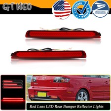 Red Rear Bumper Reflector Led Tail Brake Lights For 2004-09 Mazda 3 Mazdaspeed 3 Red Rear Bumper Reflector Led Tail Brake Lights For 2004-09 Mazda 3 Mazdaspeed 3