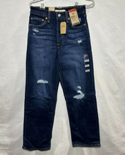 Levi's Women's Ultra-High Rise Ribcage Straight Jeans - Dark Indigo, 24x27