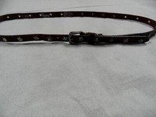 Legend slim leather belt red with stars size 95 excellent KoS1220
