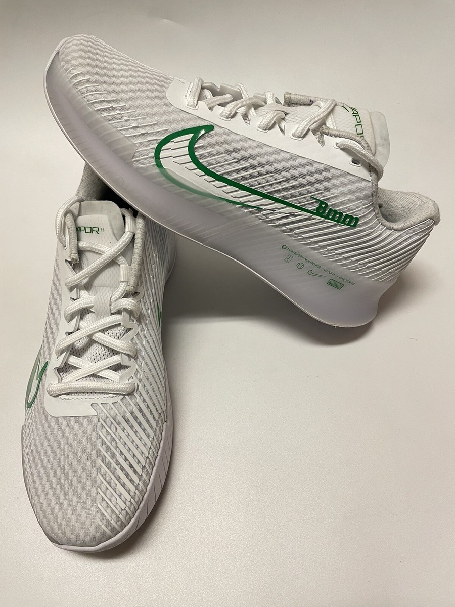 Nike Air Zoom Vapor 11 HC Tennis Shoes White Green DR6965-102
