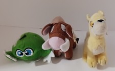 Neopets McDonald's Plush Toy Lot 3 Yellow Lupe Brown Moehog Used 2 have tags 